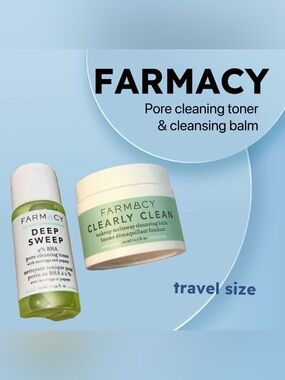 🇺🇸🆕NWOB FARMACY |TRAVEL| Essential smooth skin duo Cleansing Balm & Toner*